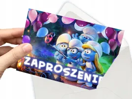 zaproszenie-smerfy-na-urodziny-dziecka-koperta-gratis
