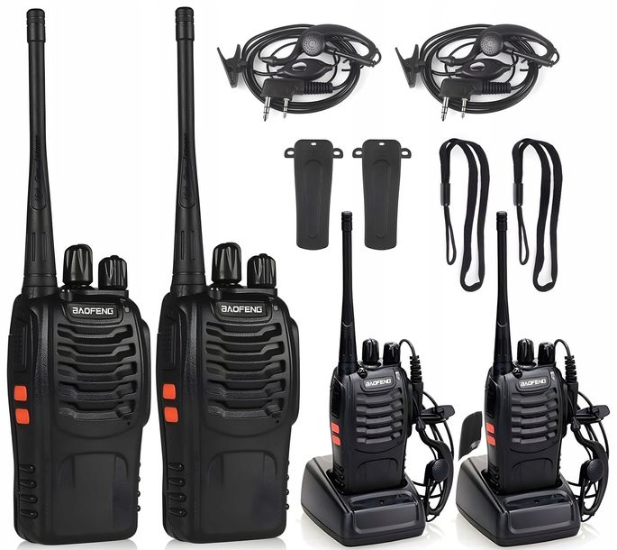 ﻿2x WALKIE TALKIE KRÓTKOFALÓWKA PMR BAOFENG BF-888S ZESTAW DUŻY ZASIĘG