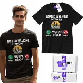 prezent-koszulka-z-nadrukiem-meska-t-shirt-nordic-walking-dzwoni-musze-isc