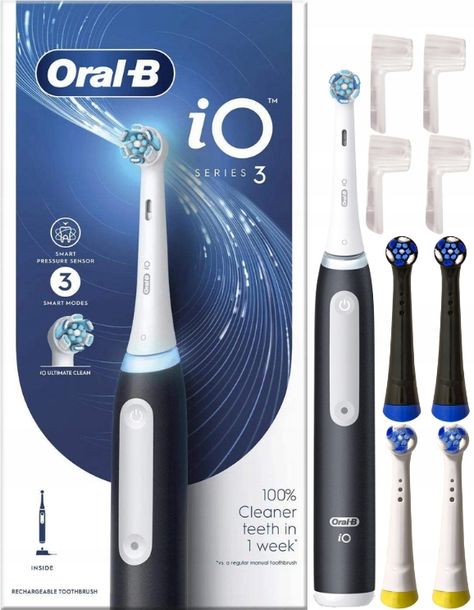 Szczoteczka magnetyczna elektryczna BRAUN Oral-B iO series 3 Black + gratis