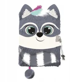 pamietnik-a5-pluszowy-z-klodka-miekki-wlochacz-96k-racoon