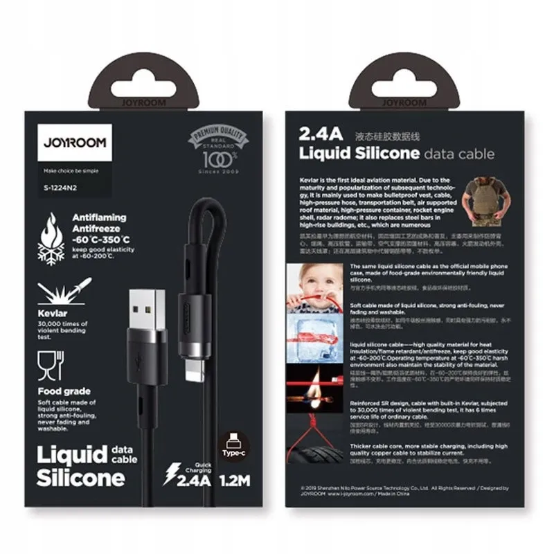 kabel-joyroom-silicone-data-cable-usb-apple-lightning-2-4a-1-2m-czarny