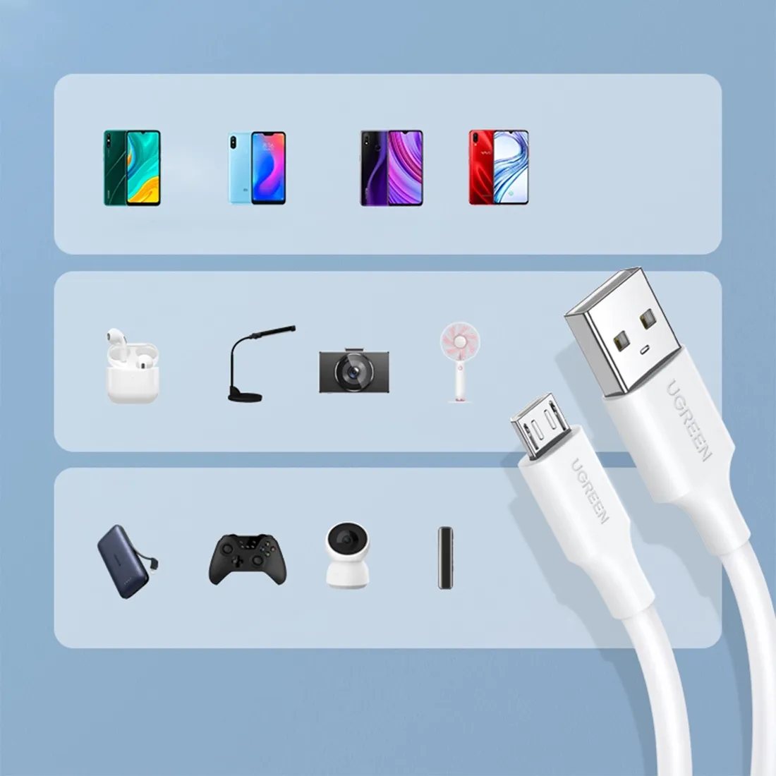 kabel-ugreen-us289-60143-micro-usb-usb-a-2m-bialy