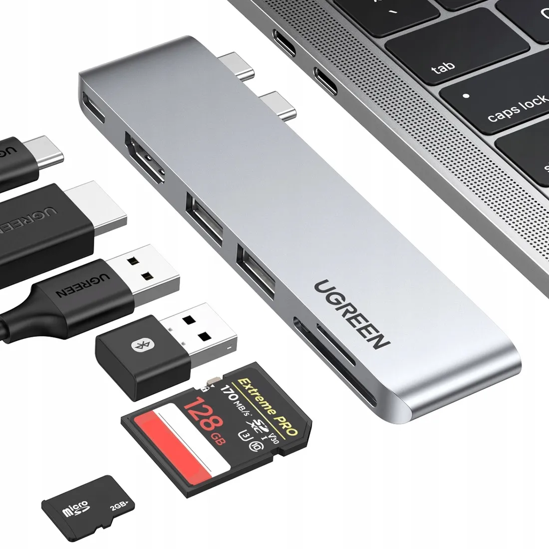 hub-ugreen-cm380-2xusb-c-hdmi-2xusb-3-0-sdtf-usb-c-pd-szary-stan-nowy