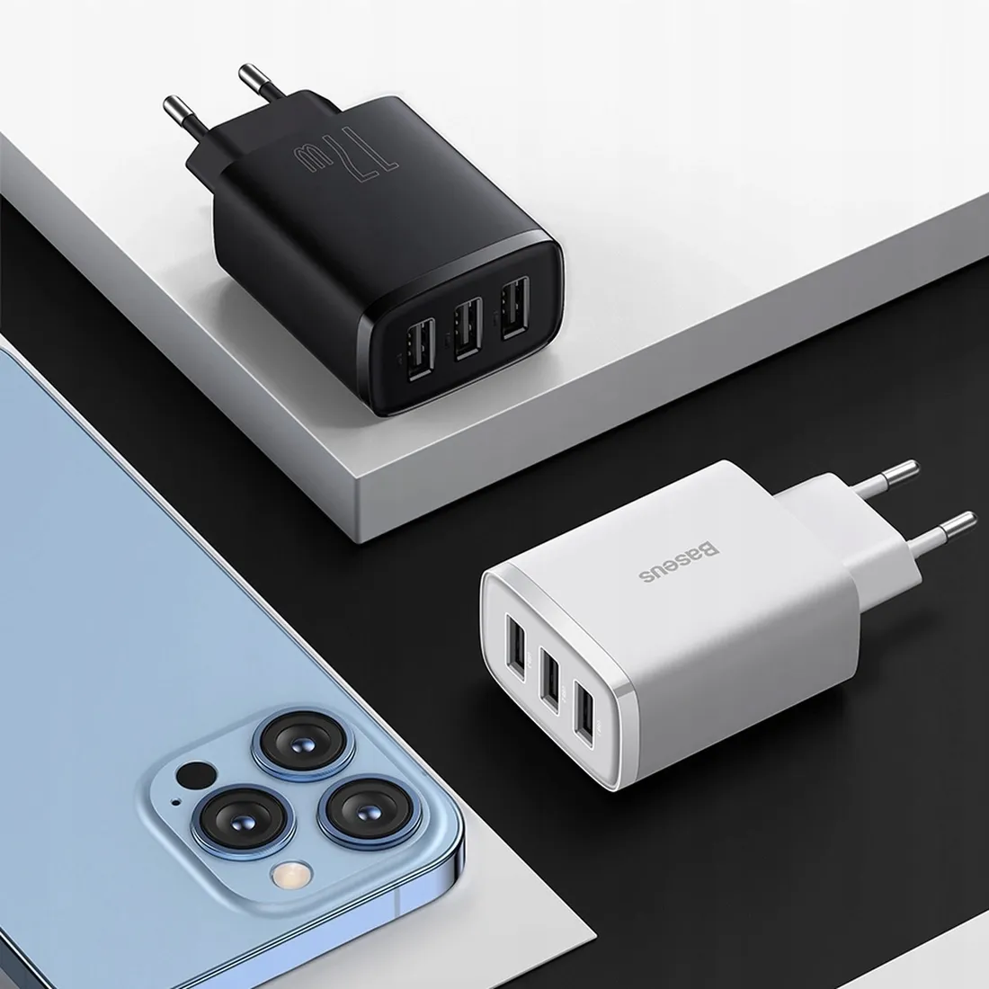 baseus-compact-ladowarka-sieciowa-3x-usb-17w-stan-nowy