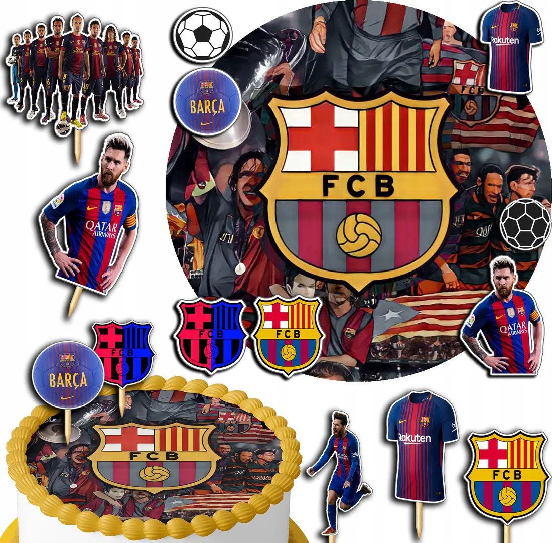 ZESTAW OP ATEK NA TORT 20CM TOPPERY PAPIEROWE FC BARCELONA 15CM zestaw-op-atek-na-tort-20cm-toppery-papierowe-fc-barcelona-15cm