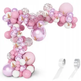 zestaw-balonow-dekoracjebalony-girlanda-balonowa-roze-i-fiolety-128-szt