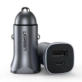 ladowarka-samochodowa-ugreen-cd130-usb-a-usb-c-30w-szara