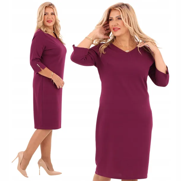 Sukienka elegancka POLSKI PRODUCENT klasyczna midi wizytowa duże