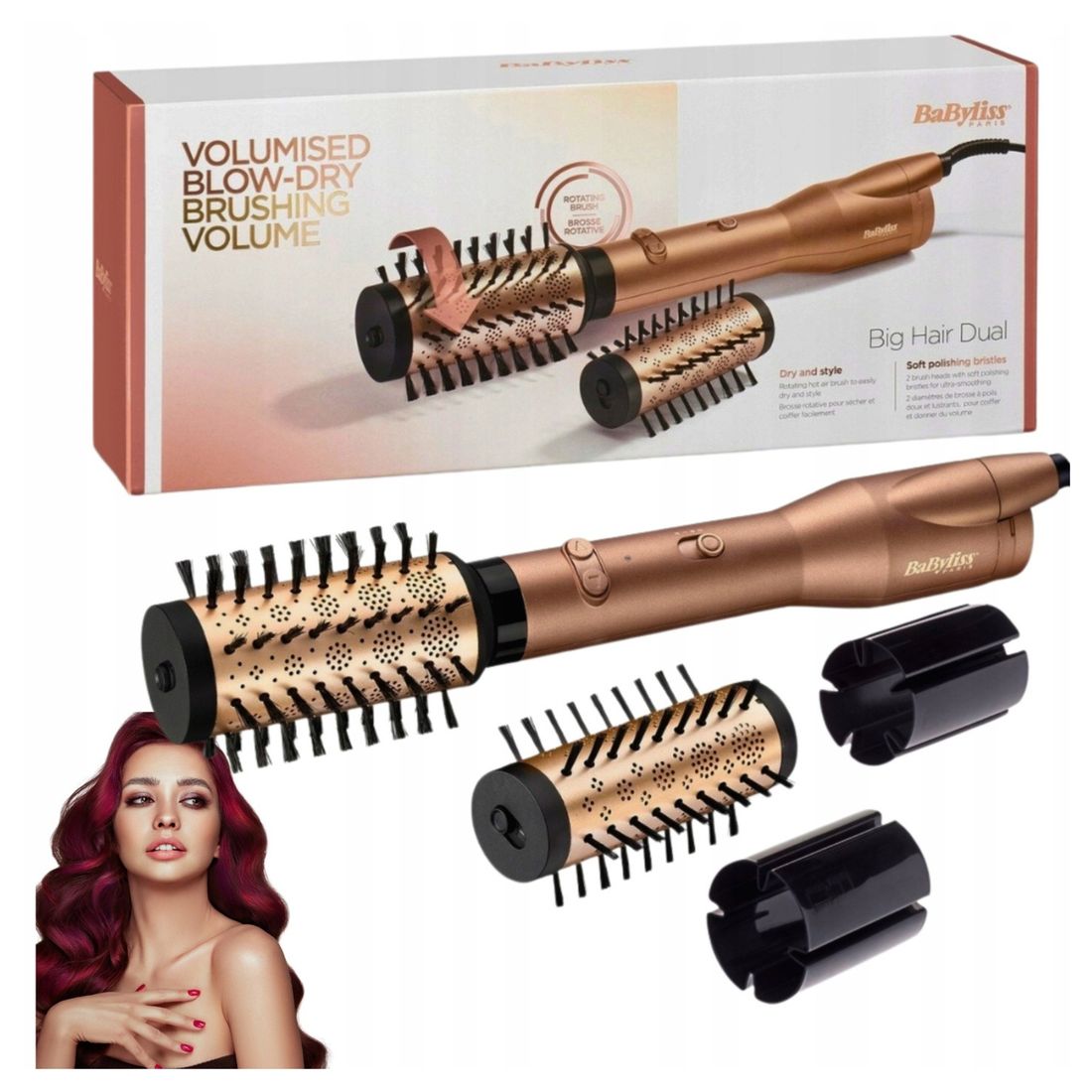 BABYLISS SUSZARKO-LOKÓWKA BIG HAIR DUAL 650W ZŁOTA - ERLI.pl