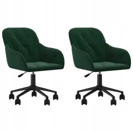 obrotowe-krzesla-stolowe-2-szt-ciemnozielone