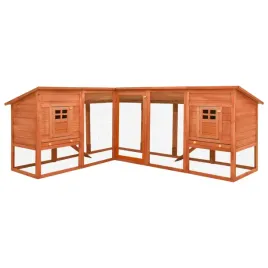 klatka-dla-krolika-z-wybiegiem-brazowa-lite-drewno-jodlowe