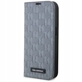 etui-karl-lagerfeld-saffiano-monogram-na-iphone-14-srebrne