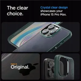 etui-spigen-ultra-hybrid-na-iphone-15-pro-max-ciemnozielone