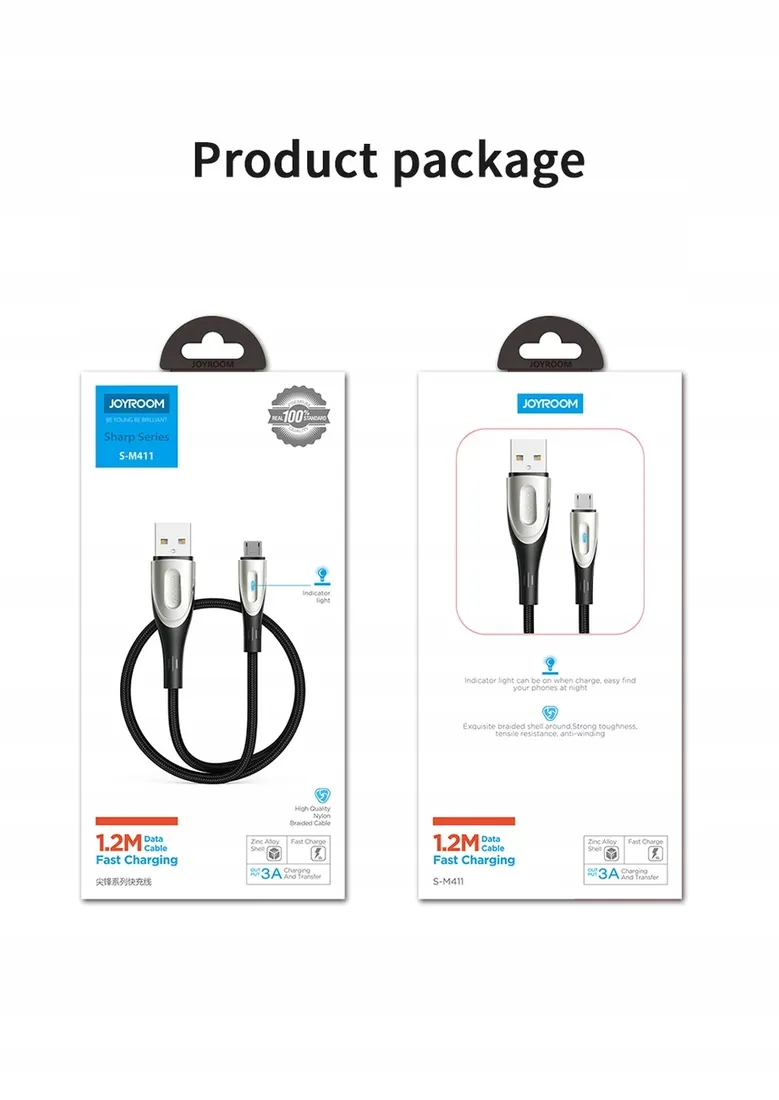 kabel-joyroom-sharp-series-s-m411-usb-a-micro-usb-3a-2m-stan-nowy