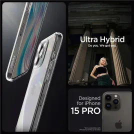 etui-spigen-crystal-hybrid-na-iphone-15-pro-przezroczyste