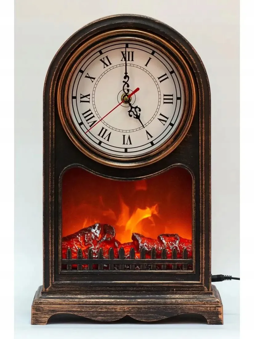 kominek-elektryczny-led-ozdobny-dekoracja-retro-styl-z-zegarem-40-cm-stan-nowy