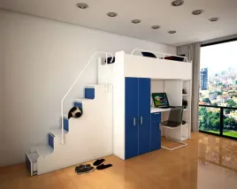 lozko-pietrowe-kiki4-max-90x200-schodki-niebieski