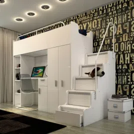 antresola-kiki4-max-90x200-lozko-pietrowe-z-biurkiem-bialy-polysk