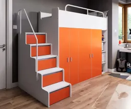 lozko-pietrowe-kiki-2-ze-schodkami-i-szafami-80x190-cm-pomaranczowy-mat