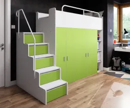 lozko-pietrowe-kiki-2-ze-schodkami-80x190-cm-limonkowy-mat