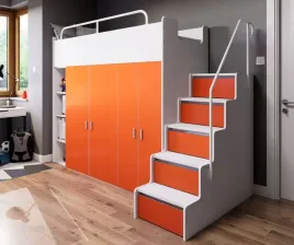 lozko-pietrowe-kiki-2-ze-schodkami-80x190-cm-pomaranczowy-mat