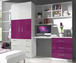 meble-mlodziezowe-raj-3a-mini-z-biurkiem-z-nadstawka-fioletowy-polysk