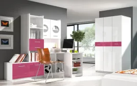 meble-mlodziezowe-raj-1a-z-biurkiem-naroznym-fronty-bialo-rozowy-polysk