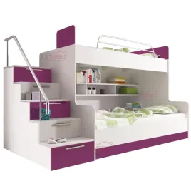 lozko-pietrowe-raj-2-ze-schodkami-bez-stelazy-i-materacy-fioletowy-polysk