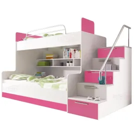 lozko-pietrowe-raj-2-ze-schodkami-bez-stelazy-i-materacy-rozowy-polysk