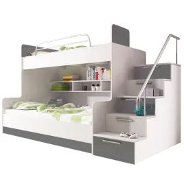 lozko-pietrowe-ze-schodkami-raj-2-dwuosobowe-bialo-szary-polysk