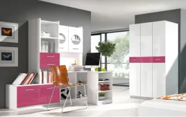meble-mlodziezowe-raj-1a-z-biurkiem-naroznym-fronty-bialo-rozowy-polysk