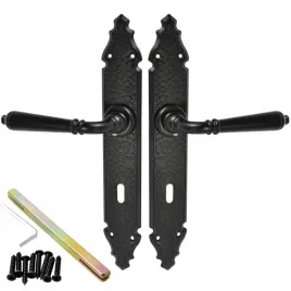 klamka-drzwiowa-czarna-loft-retro-kuta-do-bramy-furtki-drzwi-zdobiona