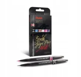 pedzelki-do-kaligrafii-pentel-brush-sign-pen-artisst-mix-6-kolorow