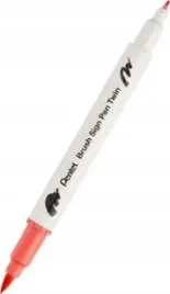 pisak-do-kaligrafii-brash-pentel-dwustronny-koralowy-roz