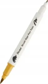 pisak-do-kaligrafii-brush-pentel-dwustronny-zlota-ochra