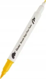 pisak-do-kaligrafii-brush-pentel-dwustronny-zolty