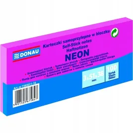 karteczki-samoprzylepne-donau-38-x-51-neon-rozowy