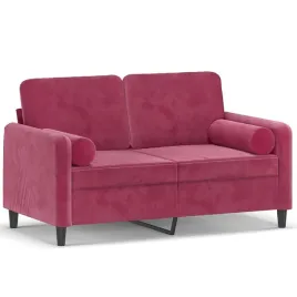2-osobowa-sofa-z-poduszkami-winna-czerwien-120-cm-aksamit