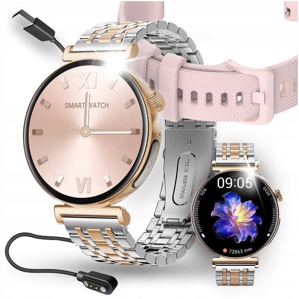 ﻿SMARTWATCH DLA SENIORA POMIAR CIŚNIENIA EKG SOS HRV BMI PULS TLEN MENU PL