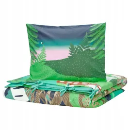 ikea-skogsduva-poszwa-na-koldre-i-poszewka-wielobarwny-las-150x200-50x60-cm