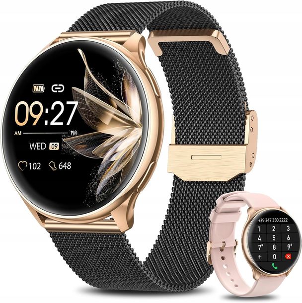 ﻿Smartwatch Damski Zegarek Dla Kobiety AMOLED ROZMOWY 300MAH Ciśnieniomierz