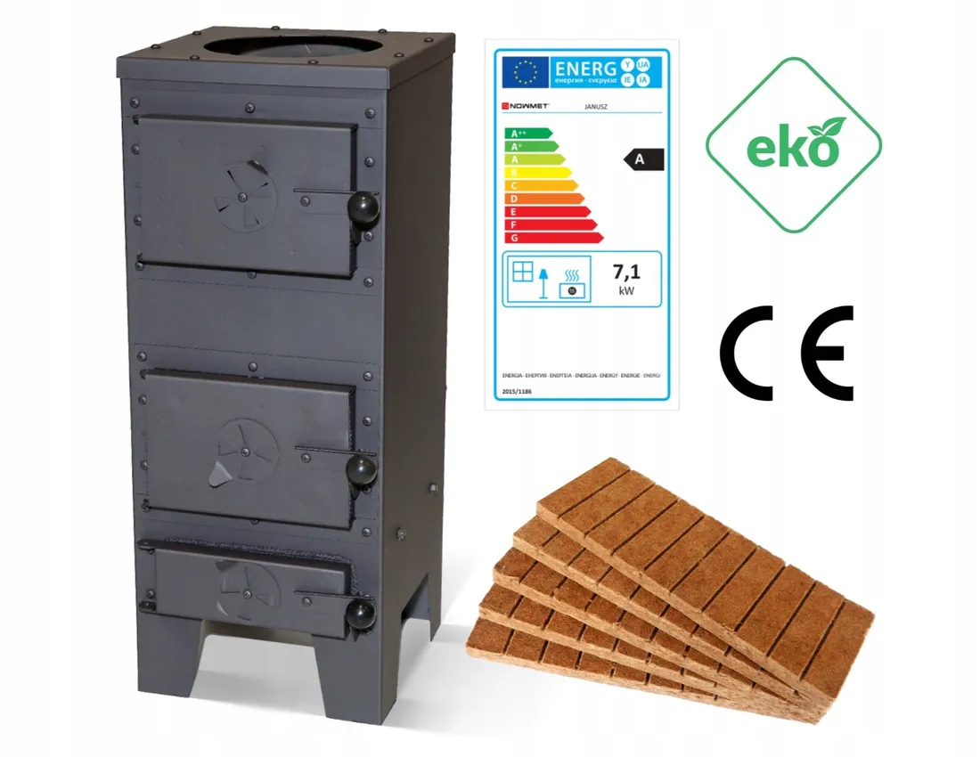 定価　114000円　KOZABURO SIZE 1 Piec stalowy wolnostojący Janusz 69x28x39 cm szamotowy KOZA 7kW+