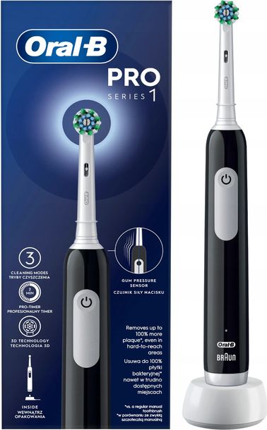 ﻿Obrotowa Szczoteczka Elektryczna do Zębów Oral-B Pro Series 1 Czarna Black