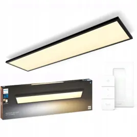 panel-led-lampa-sufitowa-natynkowa-39w-cct-120x30-czarny-philips-hue-pilot