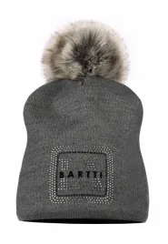 czapka-beanie-z-pomponem-damska-zimowa-grafitowa