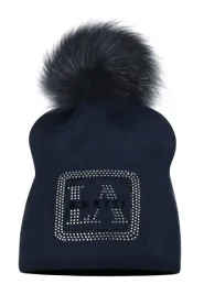czapka-beanie-z-pomponem-damska-zimowa-granatowa