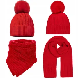 czapka-szalik-komplet-damski-pompon-czerwony-2m-zimowy-cieply-na-zime