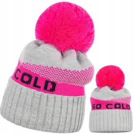 czapka-damska-kobieca-so-cold-we-wzor-z-pomponem-szary-rozowy