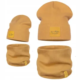 wiosenny-komplet-dzieciecy-podwojny-material-czapka-komin-miodowy-38-42